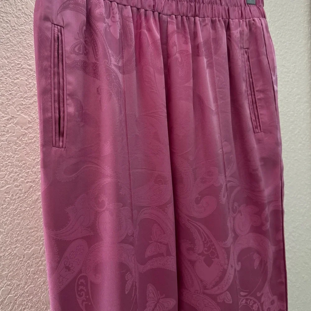 Fleur Du Mal Pajama Track Pant in Azalea Paisley Jacquard Elastic Waist‎ Size M - Picture 8 of 15